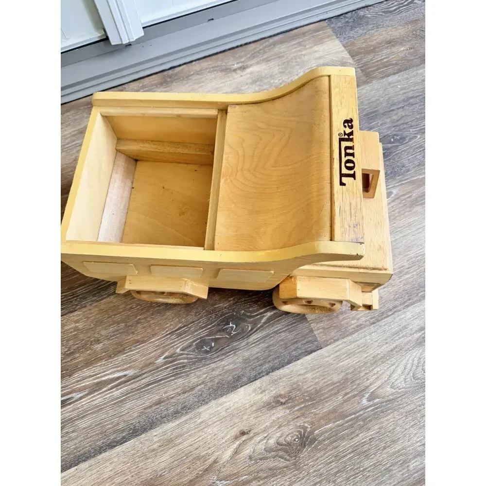 Vintage Tonka Wooden Dump Truck Handcrafted Display Toy Collectible - 19x12”